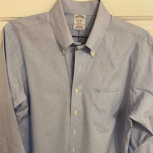 Brooks Brothers Blue Houndstooth Dress Shirt (16 x 33)